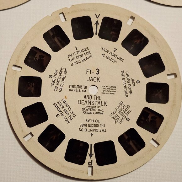 VINTAGE View Master Fairy Tales Reels x 3 Little Red Riding Hood Jack Hansel - Picture 4 of 5